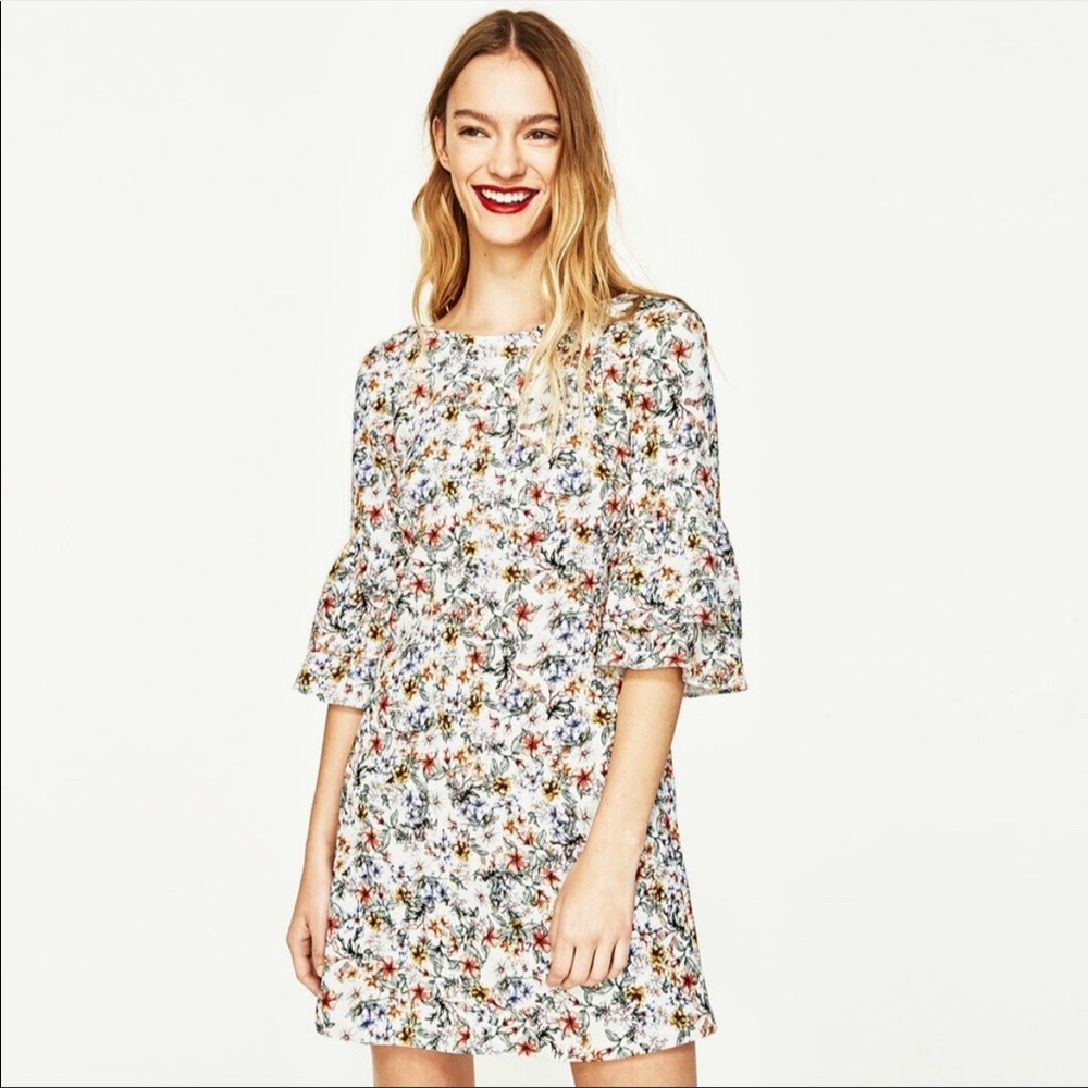 Zara bell sleeve dress